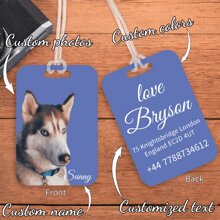 Customized Double-Sided Photo & Name Luggage Tag, Personalized Bag Tag, Family Luggage Tag, Honeymoon Bag Tag, Wedding Gift, Travel ID Tag With Photo, Name, Address, Phone Number - Multicolor - View 8