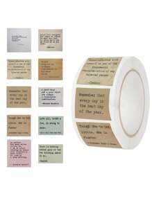 500pcs/Roll Vintage Inspirational English Quote Sticker Rolls, Decorative Stickers For Scrapbooking, Envelopes, Sealing PVC Sticker Sheets
