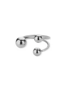 1PC Exaggerated Stainless Steel Bead Ball Rings For Women Men Open Adjustable Gold Color Stainless Steel Ring Waterproof Jewelry Gift
