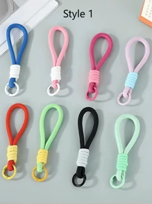 1 Cordón para teléfono móvil en estilo macaron de alta calidad con trenzado a mano y 3 estilos frescos (los colores se enviarán al azar). Colgante de llavero, accesorio para bolso, regalo casual para familiares, amigos, madres, cumpleaños, festividades.