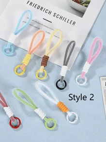 1 Cordón para teléfono móvil en estilo macaron de alta calidad con trenzado a mano y 3 estilos frescos (los colores se enviarán al azar). Colgante de llavero, accesorio para bolso, regalo casual para familiares, amigos, madres, cumpleaños, festividades.