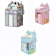 1pc New Baby Diaper Tote Bag, Large Capacity Bedside Hanging Organizer, Cute & Casual, Multi-Functional Storage Pouch - Multicolor - View 2