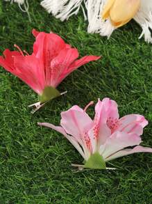 1 件仿杜鹃花发夹，适合度假、旅行、海滩、拍照、服装爪夹发夹发夹 - 彩色 - 查看 2