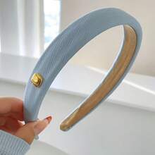 1 Pezzo Fascia per capelli da donna della nuova serie blu, spessa, morbida e soffice, alla moda, multifunzionale, di alta qualità, elegante, minimalista a tinta unita, stile versatile e morbido, adatto per uso quotidiano, casual, feste, pendolarismo, vacanze, acconciature, lavaggio del viso, trucco, abbinamento con l'outfit
