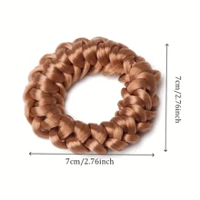 2pcs Retro Style Braided Elastic Hair Buns - Made Of Polyester And Spandex Blend, Multi-Color, Hair Accessories For Women With Short Hair, Perfect For High Buns, Suitable For Casual Daily And Travel Wear