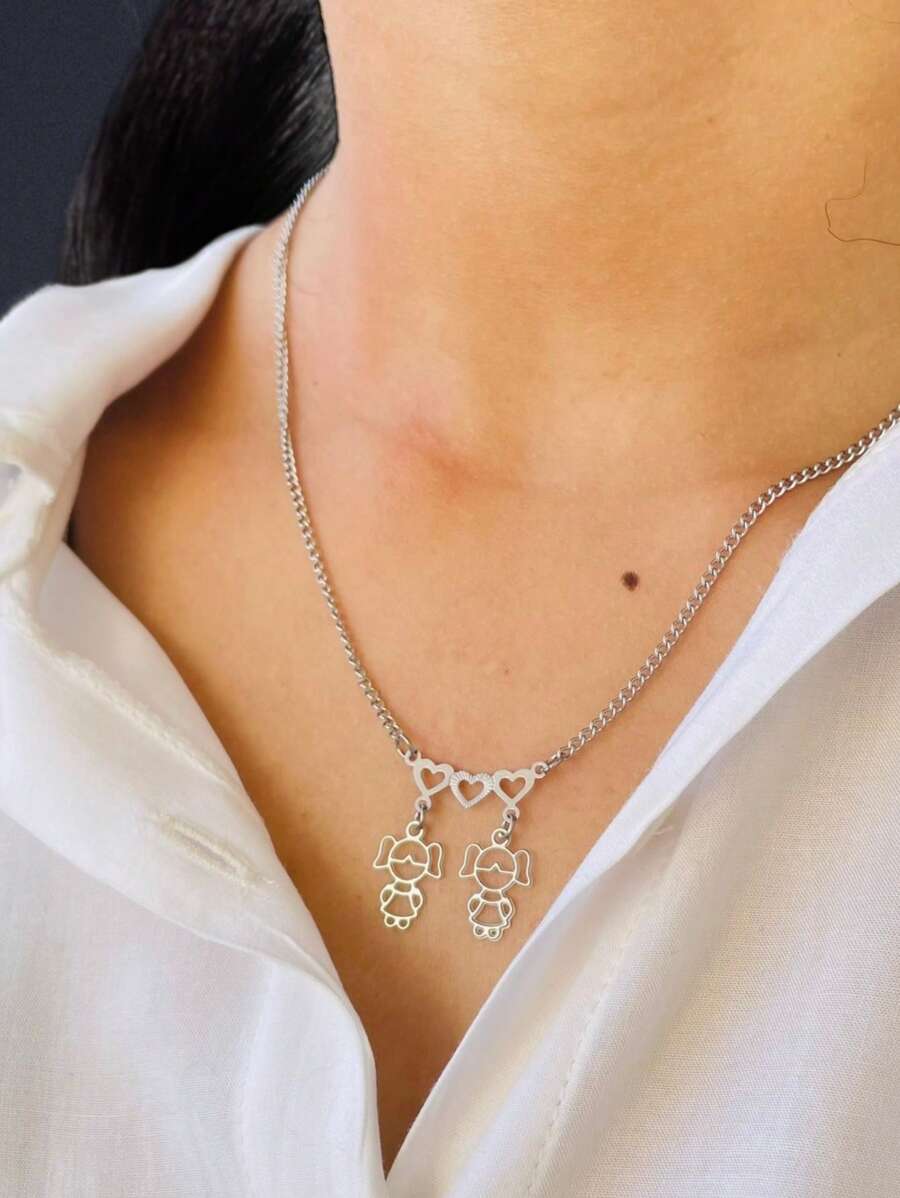 Women Pendant Necklaces - 2 cô con gái - Xem 1