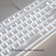 Bokawz PBT 键帽，双布丁 Doubleshot 半透明键帽，OEM 高度，适合 6.25U 空格键，61/87/98/100/104 键（仅键帽） - Only keycap, Not keyboard - 查看 6