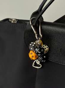 1 件男女通用手工命运骰子钥匙链，独特亚文化 Y2K 风格配饰，撞色包袋装饰