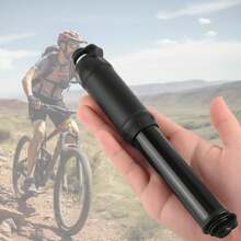 1 pieza Bomba de bicicleta, inflador de neumáticos de aleación de aluminio mini de alta presión de 100 PSI, compatible con válvulas Presta y Schrader, tubo inflador retráctil, herramienta portátil de inflado de neumáticos, apta para bicicleta de carretera, bicicleta de montaña, motocicleta, bicicleta eléctrica, baloncesto y fútbol