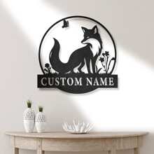 Aangepaste Fox Metalen Wand Led-borden - Gepersonaliseerde Metalen Fox Decor - Aangepast Fox Naambord - Cadeau voor Fox-liefhebbers - Fox Home Decor - Fox Metalen Wandkunst