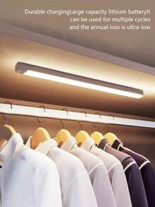 1 件 LED 夜灯，10/20/30/50 厘米可充电运动传感器磁性粘贴式壁橱灯，易于安装便携，适用于衣柜卧室露营楼梯照明，暖白光和白光选项，露营配件 - 彩色 - 查看 7