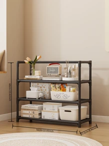 1pc 3-7 Tier Easy Storage Rack, Multi-Layer Snack Organizer Shelf, Large Capacity Freestanding Storage Rack For Bedroom, Apartment - Multicolor - View 17