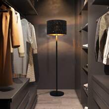 ZMH Floor Lamp Modern Living Room Floor Lamp - Floor Lamp Made Of Fabric With E27 Socket Max. 40W Black Gold Star Design Lampshade 144cm Floor Lamp For Bedroom Children's Room Hallway Café - 查看 9