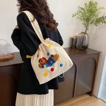 Cartoon Women Lunch Bag, Shoulder Shopping Tote, Lightweight Shopping Bag, Reusable Ladies Handbag