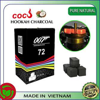 自然椰子木炭水煙用鉤鉤煙器用炭椰子外殼煤磚1公斤-72塊25mm方塊