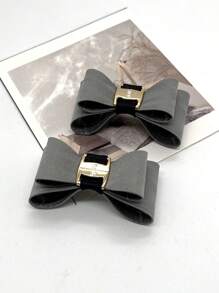 Korean Fashion Multi-Color Velvet Handmade Bow Metal Shoe Flower Detachable Shoe Clips, Suitable For Women Pumps, Heels, And Sandals - Multicolor - View 11