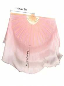 1件精美粉色渐变舞扇、蓝色渐变舞扇、竹骨舞扇、古典舞表演花鼓灯舞扇，舞姿飘逸流畅，适用于舞蹈练习、演出装饰、摄影道具。