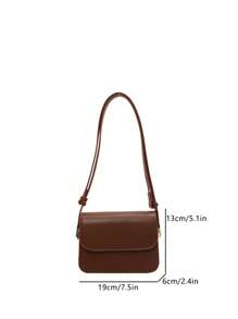 1pc Women's Shoulder Bag, Crossbody Bag, Solid Color, Clean Color, Flip Cover PU, Waterproof, Durable, Casual, Fashionable, Versatile, Exquisite, Suitable For Students, White-Collar Workers, Work Commuting, Gift Giving, Women's Crossbody Bag