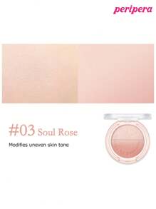 Peripera K-Beauty Pure Blushed Custon 腮红，可混合粉状腮红，渐变色，哑光自然透明光泽，亮泽效果，柔滑质地，自然妆容，日常彩妆，韩式彩妆 - #03 Soul Rose - 查看 6