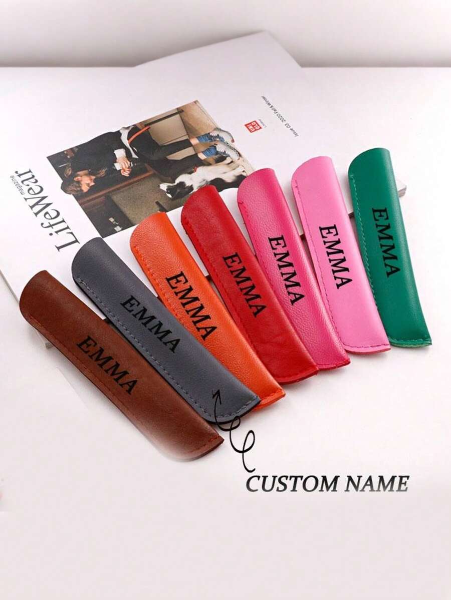 Vỏ bút PU đơn giản nhiều màu có logo tùy chỉnh, Vỏ bảo vệ bút stylus di động, Vỏ bảo vệ văn phòng phẩm nhỏ gọn - Nhiều màu - Xem 1