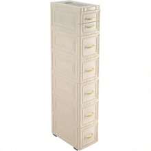 ZhdnBhnos 6 Tier Narrow Storage Cabinet, Vertical Storage Unit With Drawers And Casters, Large Capacity Narrow Tall Slim Storage Tower For Small Kitchen Laundry Living Room Toilet Small Spaces Gap - 白色 - 查看 7