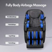 Massage Chair Full Body Zero Gravity SL-Track Shiatsu Massage Recliner Chair With Body Scan Airbags Foot Rollers Deep Yoga Stretch Heating Black - Black-PU Leather - View 3