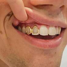 THATBOY Set de 3 joyas de rapero de moda estilo hip hop personalizadas, grillz de cobre con circonita hueca, un regalo genial para hombres y mujeres
