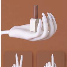 Silicone Nail Practice Hand Model, Bendable Flexible Fake Fingers Nail Art Training Tool, Replaceable Nail Tips