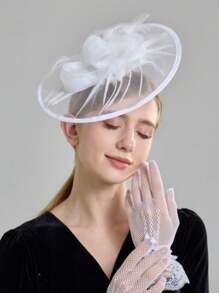 1 bucă pălărie fascinatoare pălărie cu pene, ceai, petrecere, curse de cai pentru femei, pălărie Kentucky Derby pentru femei și fete