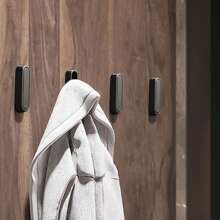 4个可折叠隐形挂钩，锌合金材质，浴室墙钩，可伸缩，适用于衣柜、围巾、帽子、睡袍、钥匙、钱包、包包等，简约风格