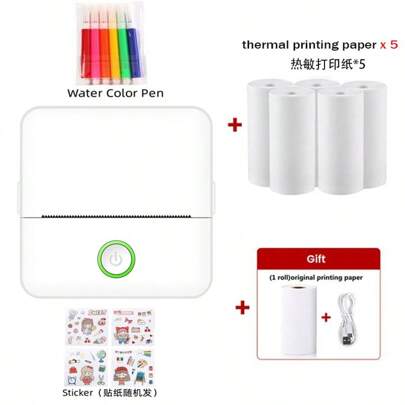 Mini Label Thermal Printer Portable Durable HD Image Printer Kids For List, Diary, Picture, Receipt, Label, Note, QR Code, Printer Free With IOS Android App: Fun Printing Connection, Christmas Gift
