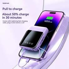 Cargador portátil de 10000mAh - Batería portátil con 4 cables integrados, batería compatible con teléfonos celulares Android 17/16/15/14/13 Pro/Pro Max, etc. - Recolorear - Ver 6