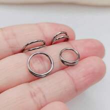 DAILI 1 pieza Aro de cartílago doble Anillo de nariz Anillo de septum de acero inoxidable Joyería de perforación Anillos de clicker de septum Arete de cartílago Helix Rook Trago Oro Plata 18G 16G 8mm 10mm - Pendientes de cartílago doble - Ver 6