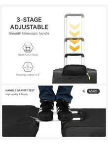 22149 1 Piece  Softside Expandable Carry On Luggage, Lightweight Rolling Suitcase With Double Spinner Wheels (Black, 20 Inch) Traveling Bag Travelling Organizer Outfit Airport Travel Clothes Travel Stuff Luggage Bag Summer  Gift Ideas Men Women Gift  For Vacation Holiday - 黑色 - 查看 5