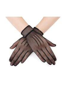 1 Par de Luvas de Renda para Chá de Senhoras da D EXCEED, Luvas de Renda e Tule para Chás, Óperas, Concertos, Banquetes, Festas de Baile dos Anos 50, 80 e 90, Acessórios de Vestimenta para as Mãos, Halloween