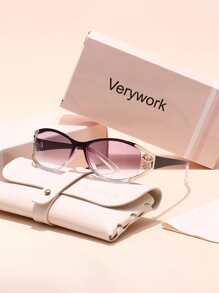 Verywork 1 件复古优雅的 Ins 风格品牌设计女士时尚眼镜，适合驾驶、购物、钓鱼、露营、夏季度假服装、夏季时尚配饰、海滩度假、户外、旅行太阳镜、寺庙装饰、街头 Y2k 风格超大包裹式镜框，适合音乐节、学院风、返校