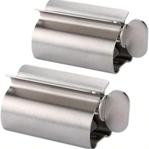 2pcs Metal Toothpaste Squeezer Roller Set, Stainless Steel Toothpaste Tube Dispenser Holder For Home Slouchy Toothpaste & Face Wash Squeeze Home Bathroom Decor Summer Back To School