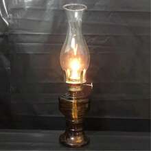 1 圣诞装饰 复古浮雕灯罩玻璃油灯 精致红色燃料灯 圣诞饰品（不含燃料） - 棕色 - 查看 13