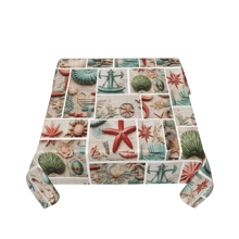 1 khăn trải bàn, khăn trải bàn hình chữ nhật chủ đề bãi biển mùa hè, khăn trải bàn tròn tiệc hàng hải, trang trí họa tiết vỏ sò, chống bẩn, có thể xóa được, không thấm nước, thích hợp cho nhà bếp gia đình, nhà hàng, tiệc tùng - 03 - Xem 10