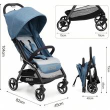 Cochecito plegable Travel Compact Ultraligero para recién nacidos de hasta 22 kg, ligero, apto para viajes, fácil de plegar, compatible con avión, con bolsa de transporte y funda para lluvia, asiento para coche