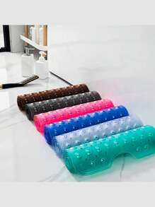 Alfombra de baño extra larga con ventosas, alfombra de baño antideslizante y lavable, alfombra de ducha con masaje para los pies y orificios de drenaje, suave y cómoda, material de PVC adecuado para el hogar, el hotel y los viajes en coche, disponible en varios colores, accesorios de baño ideales. Decoración de otoño para el baño, vuelta al cole