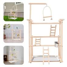 TFCFL Parrots Rack, Wood Bird Playing Stand, Pet Parrot Rack - Log Color - View 8