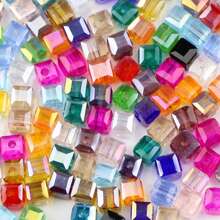 2/3/4/6mm Square Glass Beads, AB Color Crystal Glass Beads, DIY Bracelet Necklace Jewelry Handcraft Supplies