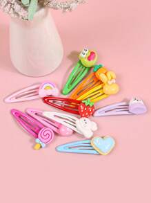 10/20/30/50pcs/Set Children Toddler Kids Random Color Hairpin Candy Colors Cute Decoration Hair Clips Spring And Summer Hair Accessories For Styling And Daily