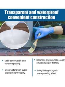 1 Piece Of Transparent Waterproof Adhesive, Transparent Waterproof Coating, Leak-Proof Adhesive For Roofs, Bathrooms, Balconies After Tile Removal. It Is Suitable For Waterproofing Roofs, Bathrooms, Kitchens, And Walls Without Damaging Tiles.
