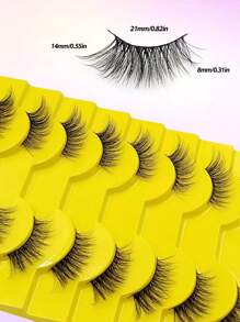 Asiteo 10 Pairs Lightweight & Fluffy Criss-Cross Natural Look 3D Faux Mink False Eyelashes, Reusable, Suitable For Beginners Daily Makeup - Cat Eye Lashes - View 4