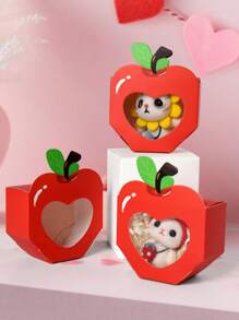 10pcs/5pcs/1pc Super Cute & Adorable Fruit Shaped Gift Boxes With Transparent Window, Creative Pineapple, Apple, Carrot Design High Quality Paper Boxes, Great For Party Gifts, Small Items Storage, Desk Decor, Room Decor, Fun Little Box, Ideal Surprise Gift, Thoughtful Choice For Stylish Parents To Spread Love & Joy, Perfect Party Decoration