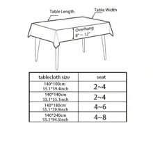 1pc Jacquard Lotus Flower Pattern Tablecloth, Rectangular Home Dining Table Cloth, Coffee Table Decor