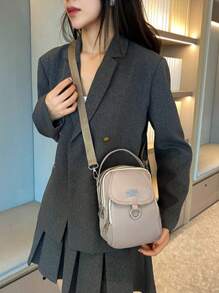 Casual Shoulder Bag With Zipper&Adjustable Straps For Women Men Storage Pockets Mini Purse Handbag,School College Messenger Bag For Daily, Work, Shopping, Workout, Beach, Travel Tote Bag - Multicolor - View 4