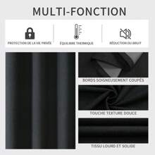 Rideau 100% caché 2 pièces, rideau en lin isolé thermiquement anti-chaleur texturé opaque rideau à œillets isolation légère anti-UV décoration chambre maison salon intérieur